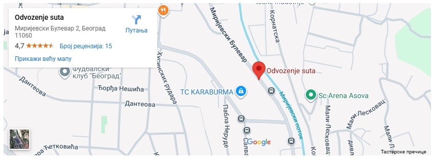 naša lokacija na mapi beograda